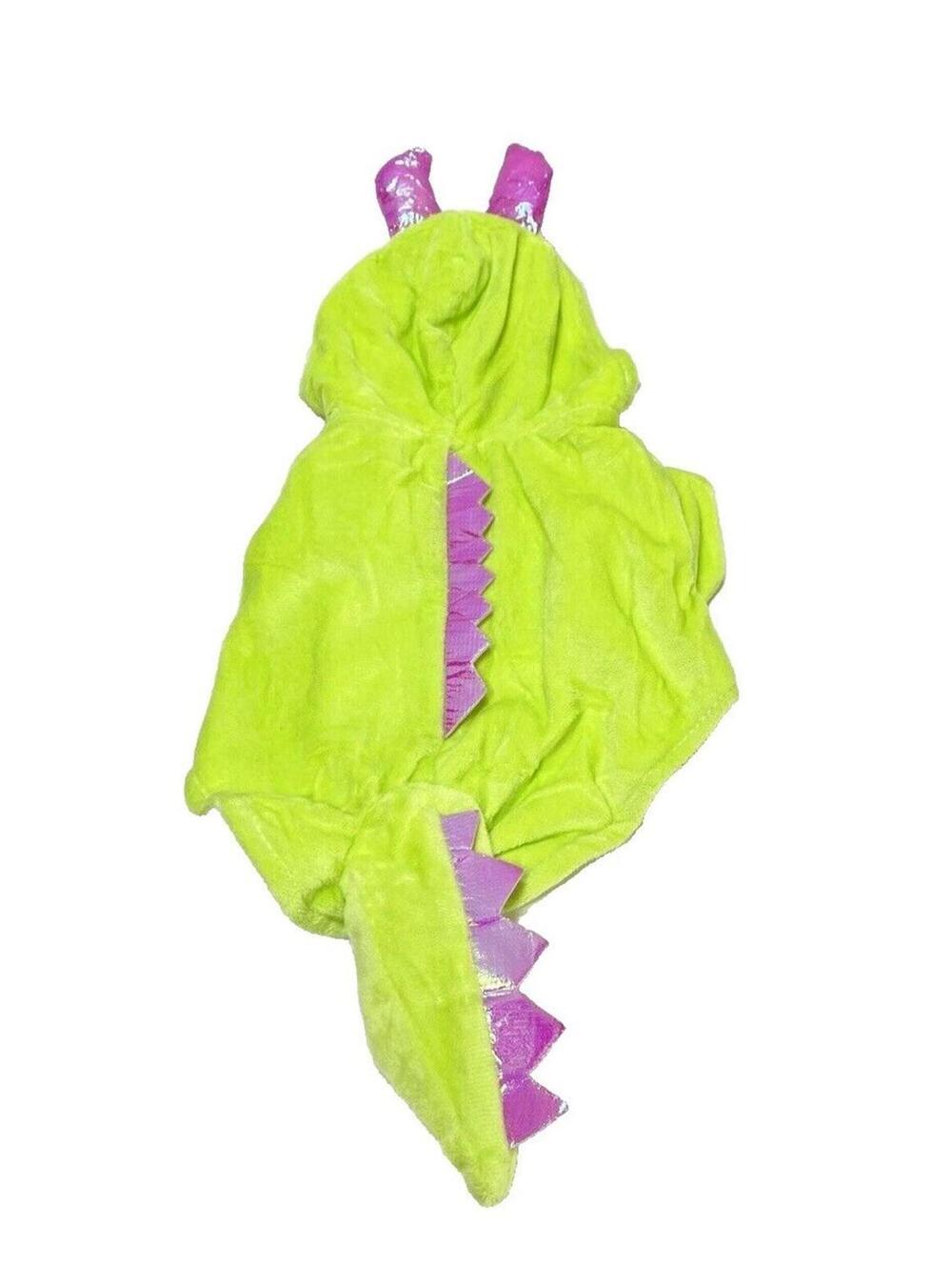 Dog Dinosaour Costume, Green and Purple Pet Halloween Costume, Size Small